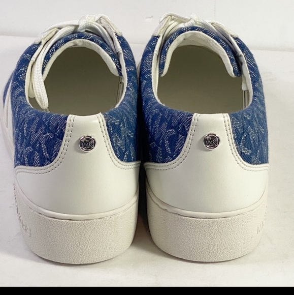NIB Michael Kors Logo Denim Jacquard Sneakers - Picture 4 of 6